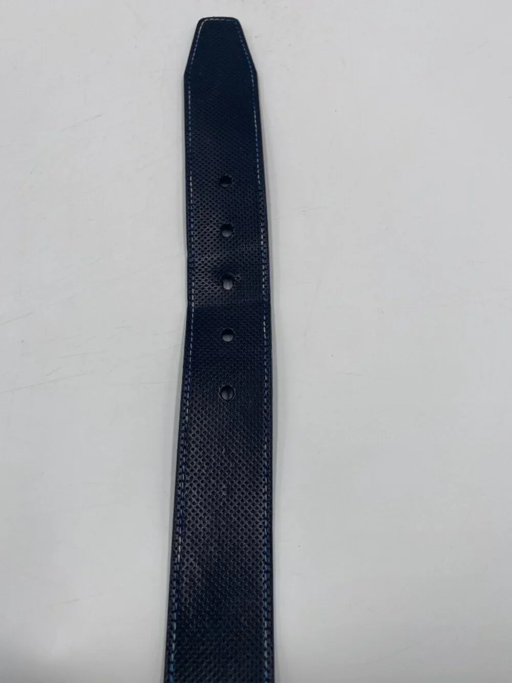 Robert Graham Genuine Leather Belt Size 32 Black with Blue Stitching Dress Golf